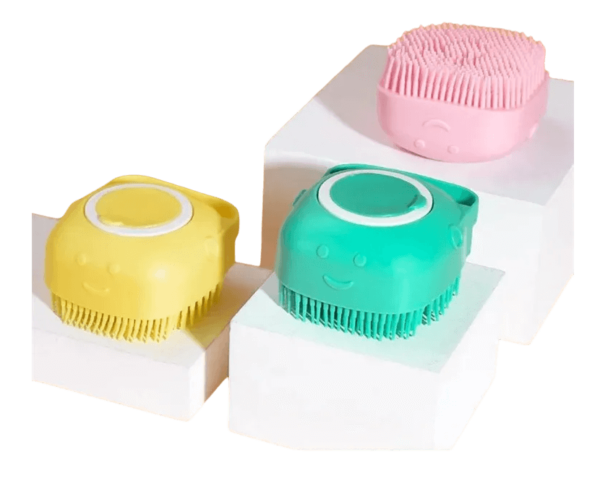 Bath Brush with Liquid Soap Container for Pet